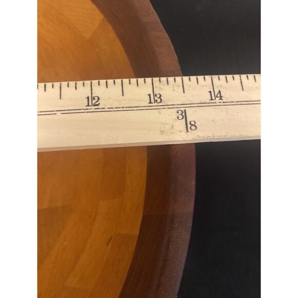 Wood Dough Bowl. It’s Approx 13 1/2 Wide X Approx 4 1/2 Deep From The Middle. - Picture 4 of 9